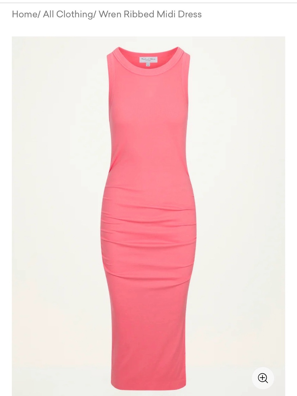 Wren Sleeveless Ribbed Midi Dress in Coral